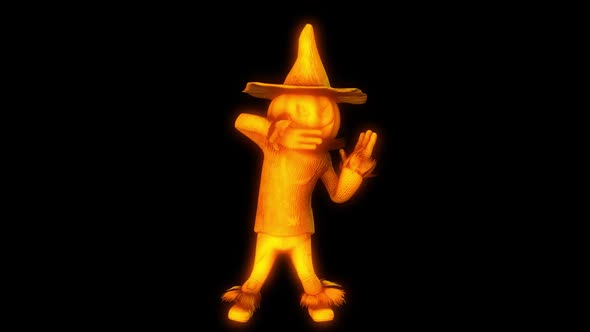 Glowing scarecrow dancing with alpha