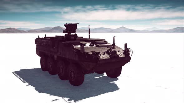 Military Tank in the White Desert alt