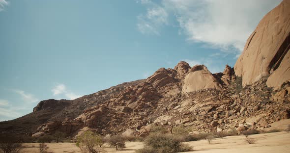 Big rocky hill on the side of the mountain, Erongo desert region of Namibia, 4k alt