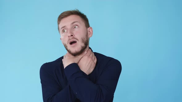 Choking Man Suicide Gesture Trouble Neck Gif Loop alt