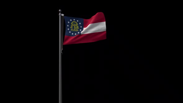 Georgia State Flag , 2K Prores 4444 Footage With Alpha alt