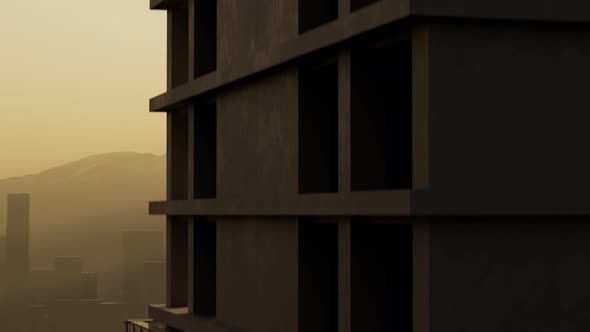 Uprising view at high construction. Building. Modern city. Skyscraper. 4k HD alt