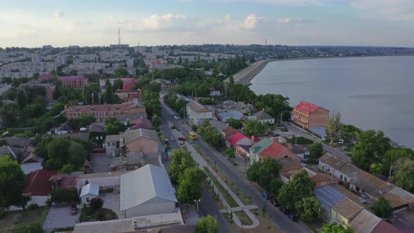 Aerial View Of The City Nikopol, Ukraine alt