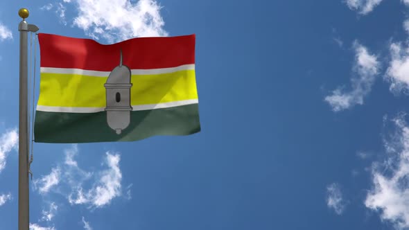 Macapa City Flag (Brazil) On Flagpole alt