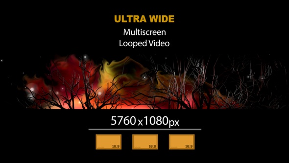UltraWide HD Abstract Tree Rotating 04
