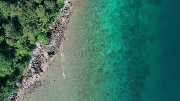Aerial view of sea coast view in phuket island Big waves crashing on rocks Nature seascape view alt
