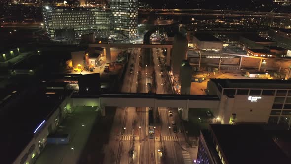 Aerial View of City Street in Stockholm