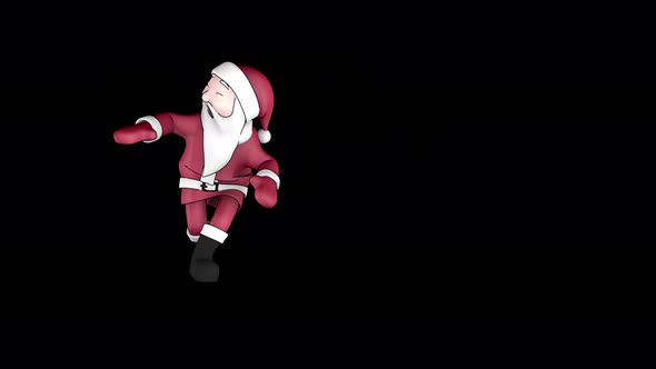 Santa Claus Dancing Hip Hop with an Alpha Matte