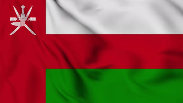 Oman flag seamless closeup waving animation