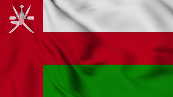 Oman flag seamless closeup waving animation alt
