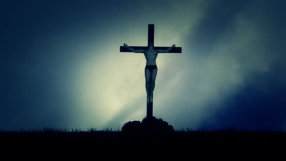 Man Nailed To A Cross In Roman Crucifixion alt