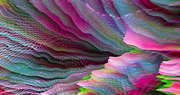 Abstract colorful liquid lines animation. Multicolor liquid background. Beautiful gradient texture.