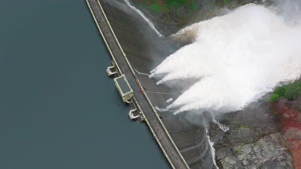 Water Pumped Through a Hydroelectric Power Station Dam Slow Motion alt