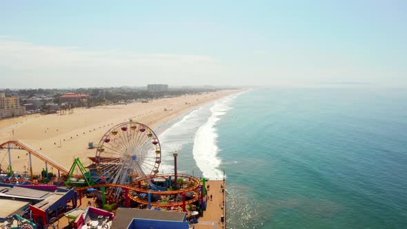 Aerial View of the Santa Monica Pier in Santa Monica LA California alt