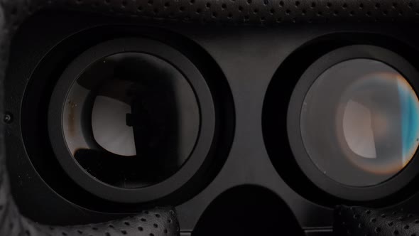 Virtual Reality Headset. Optical Lenses for Viewing.