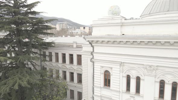 Tbilisi, Georgia - April 6 2021: Aerial view of Tbilisi State University alt