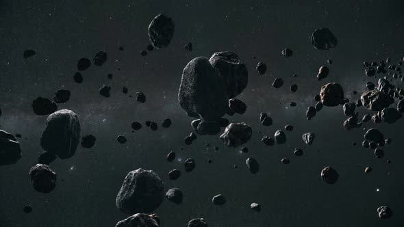 Rotating Asteroids orbiting the sun - Kuiper belt