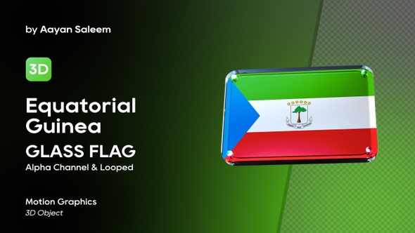 Equatorial Guinea Flag 3D Badge Glass alt