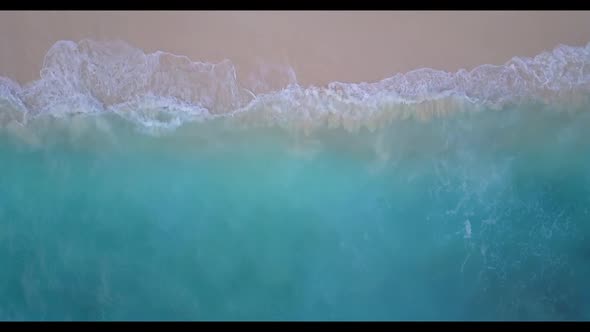 Aerial drone view panorama of exotic sea view beach adventure by turquoise sea and white sand backgr alt