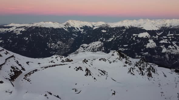 Bergstation Sonnenjet in SKiOptimal Hochzillertal Drone Flyover the Mountains and Skiing Village