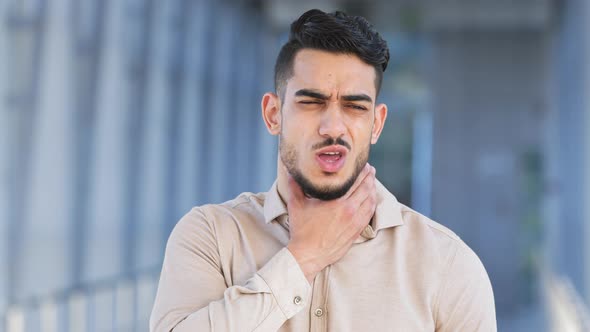 Male Portrait Hispanic Man Arabic Businessman Ethnic Mixed Race Bearded Guy Boss Leader Feels Sore alt