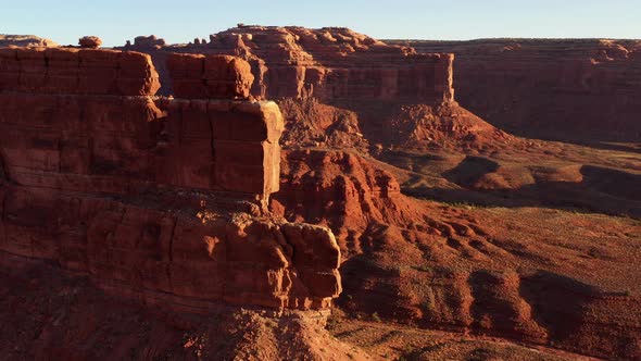 Aerial shot of the amazing rock formations on southern Utah. alt