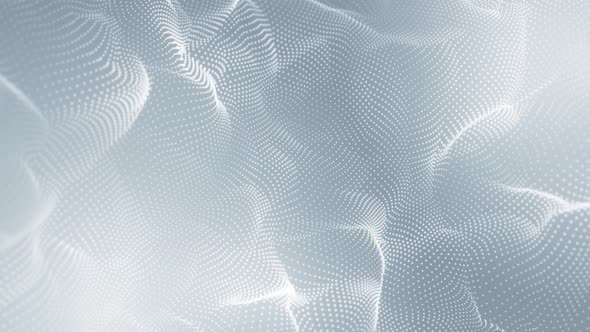 Dots White Wavy Abstract Background