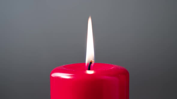 Red Candle Burning Time Lapse