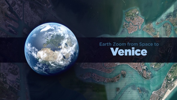 Venice (Italy) Earth Zoom to the City from Space