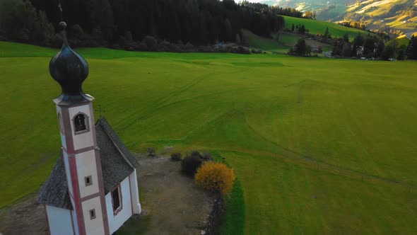 Bird's-eye View of the Church and the Valley Near the Village of Santa Maddalena
