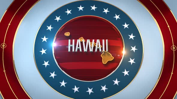Hawaii United States of America State Map with Flag 4K