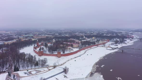 Veliky Novgorod City and Kremlin in Winter alt