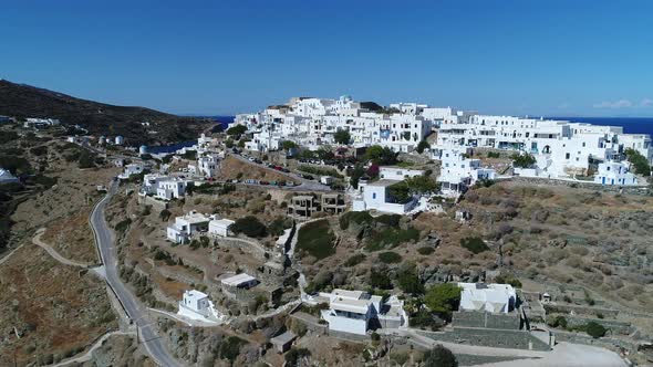 Village of Seralia on the island of Sifnos in the Cyclades in Greece ...
