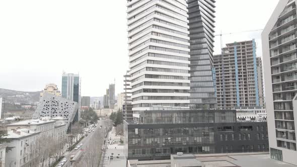 Aerial view of Chavchavadze avenue in Tbilisi, Georgia 2021 spring alt