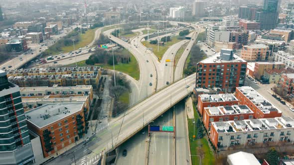 Flight Over the Interstate in the City of Chicago alt