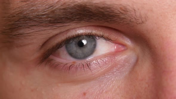 Extreme closeup of man's eye