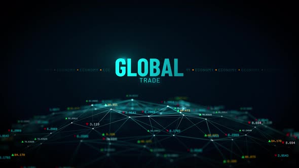 Global Trade Investment Business Stock Market Digital Globe Animation 4K alt