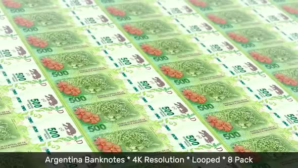 Argentina Banknotes / Argentinian Money / Peso $ / ARS / 8 Pack - 4K alt
