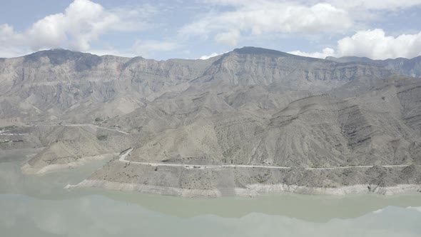 Aerial View in Beautiful Lake in the Mountains