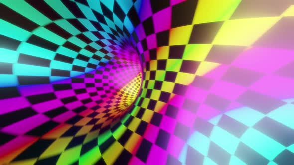 Infinite Fly Inside Abstract MultiColor Tunnel Loop