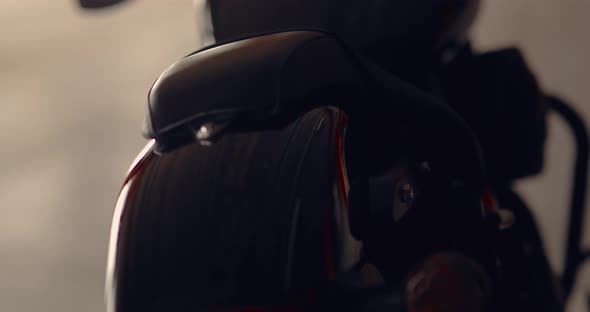 Headlights of a Motorcycle Closeup alt