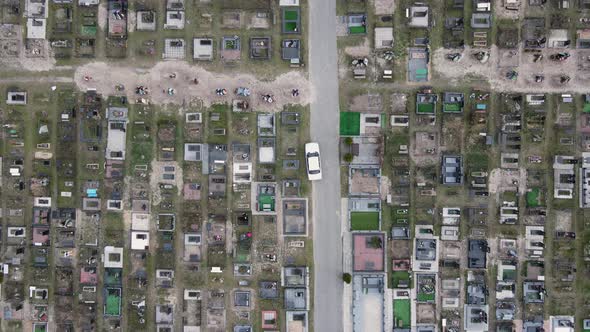 Aerial View of Cemetery in Spring