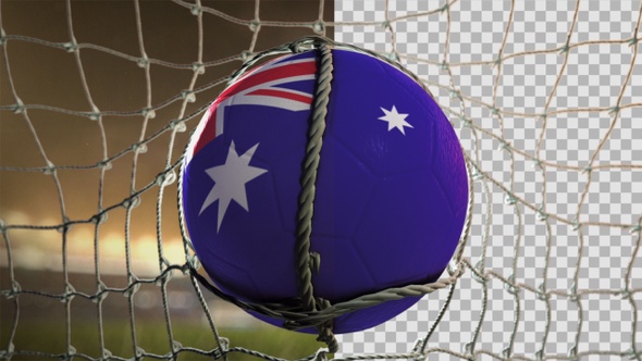 Soccer Ball Scoring Goal Night Frontal - Australia