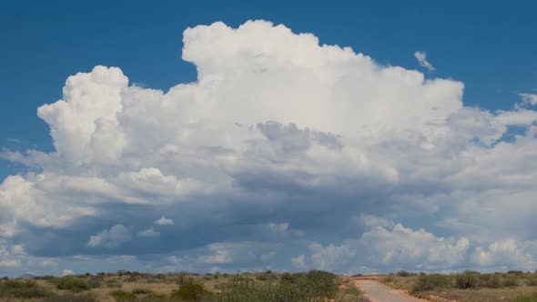 Storm Cell Over Dirt Road Tight Shot