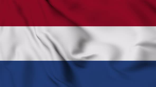 Holland flag seamless closeup waving animation