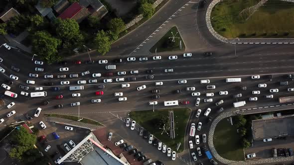 Drones Eye View - Traffic Jam Top View, Transportation Concept 9 alt