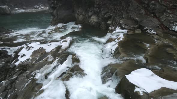 Carpathian Waterfall Probiy, Yaremche, Ukraine alt