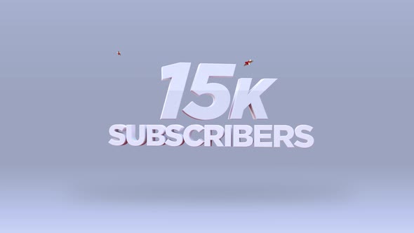 Set 4-5 Youtube 15K Subscribers Count Animation 4K RES