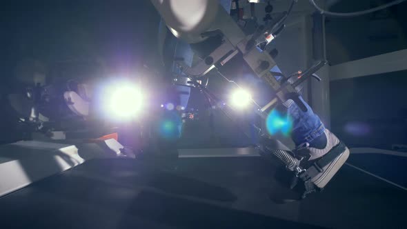 One Patient Walking on a Track During a Therapy alt