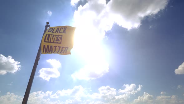 Black Lives Matter Flag on a Flagpole V4 - 4K alt